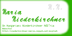 maria niederkirchner business card